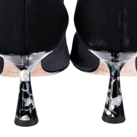 Jimmy Choo - Saber 65 - Black Booties with Marble Heel - Picture 7 of 8